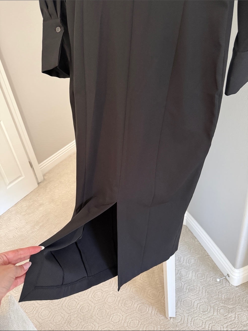 Zara Black Long-Sleeve Shirt Dress - Picture 4 of 7